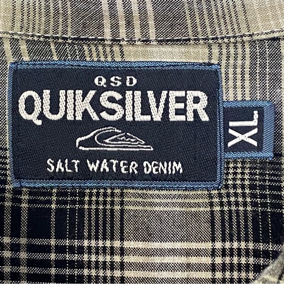 Vintage 90’s Quiksilver Salt Water Denim QSD Men’s Plaid Flannel Shirt Size XL - Picture 5 of 6